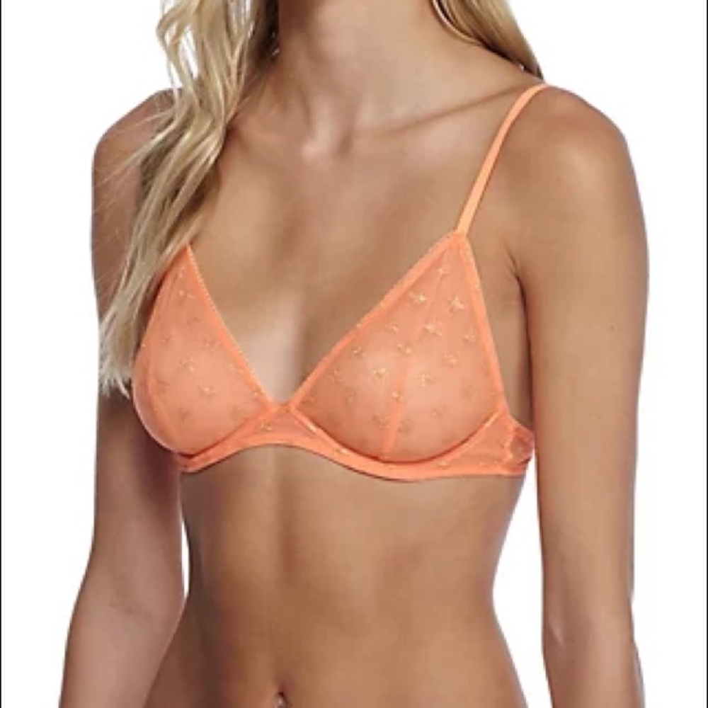 Free People | Star Mesh Bra | Orange | 32B NWOT